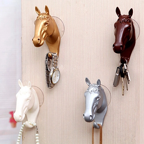 Fashion Wall Decorative Hook Horse Pattern Resin Sucker Hooks Creative Key Hanger