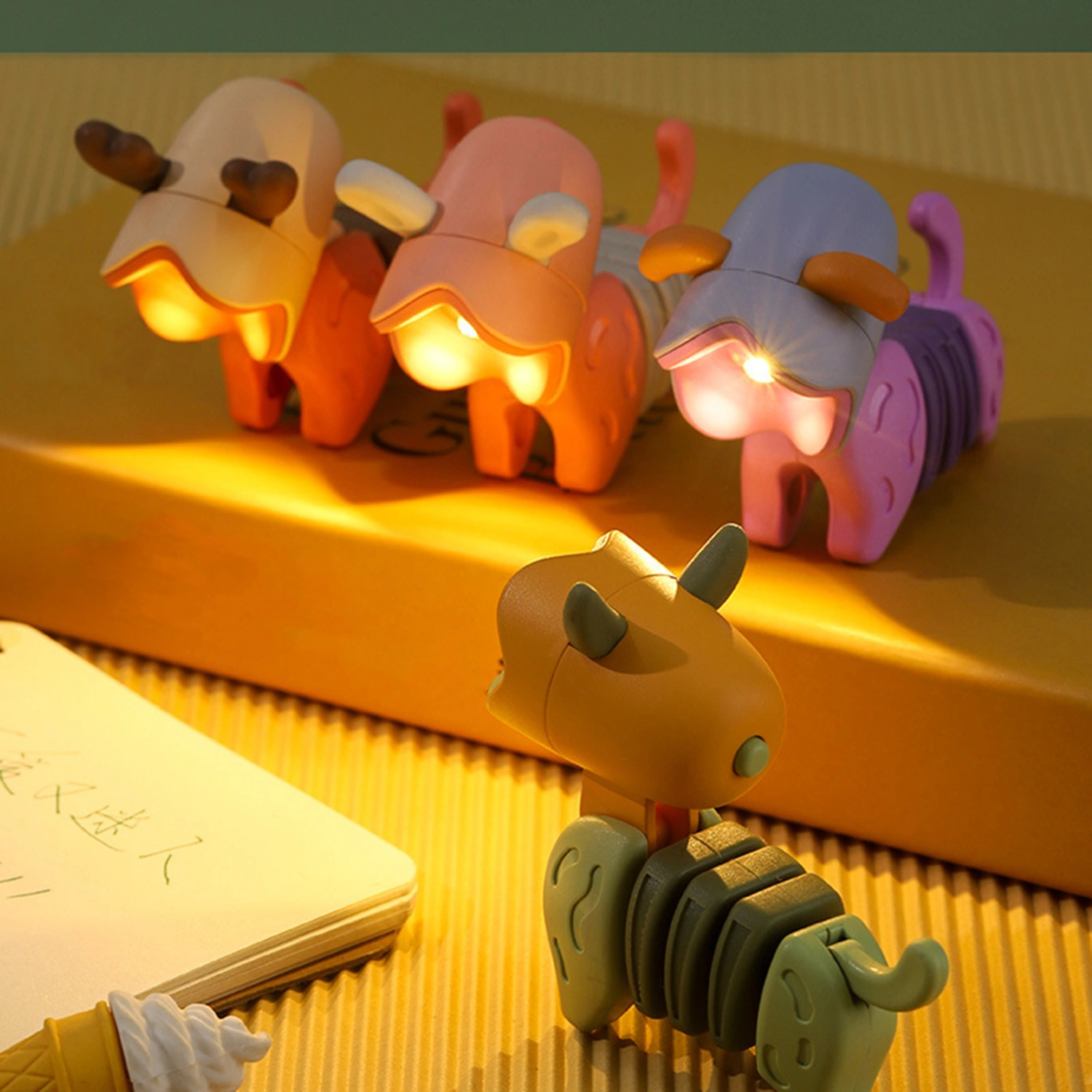 Night Light Cartoon Dog Shape LED Night Lamp Cute Soft Light Desktop Lamp for Home Dormitory Bedroom
