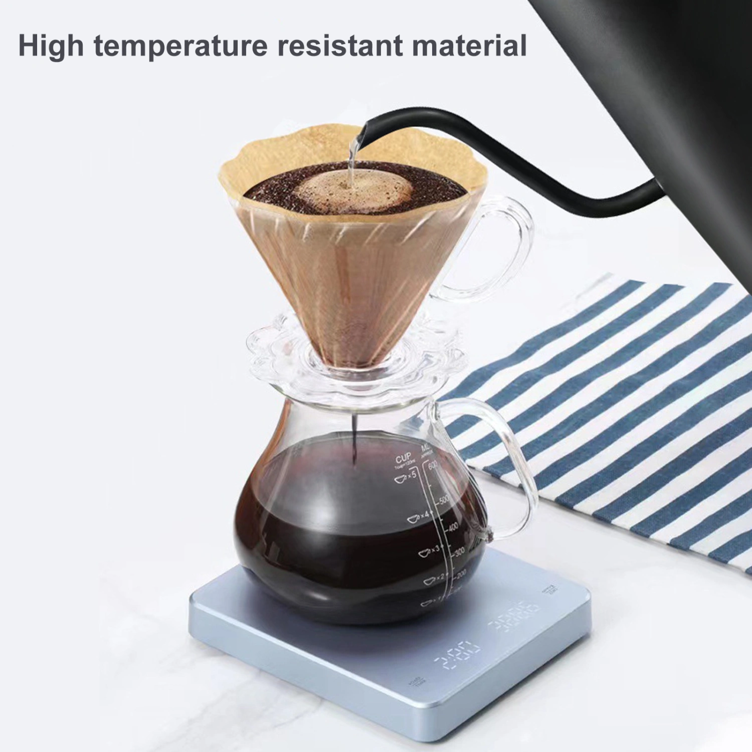 LCD Screen Coffee Scale High Precision Rechargeable Multi-function 3kg Range Electronic Scale Household Supplies