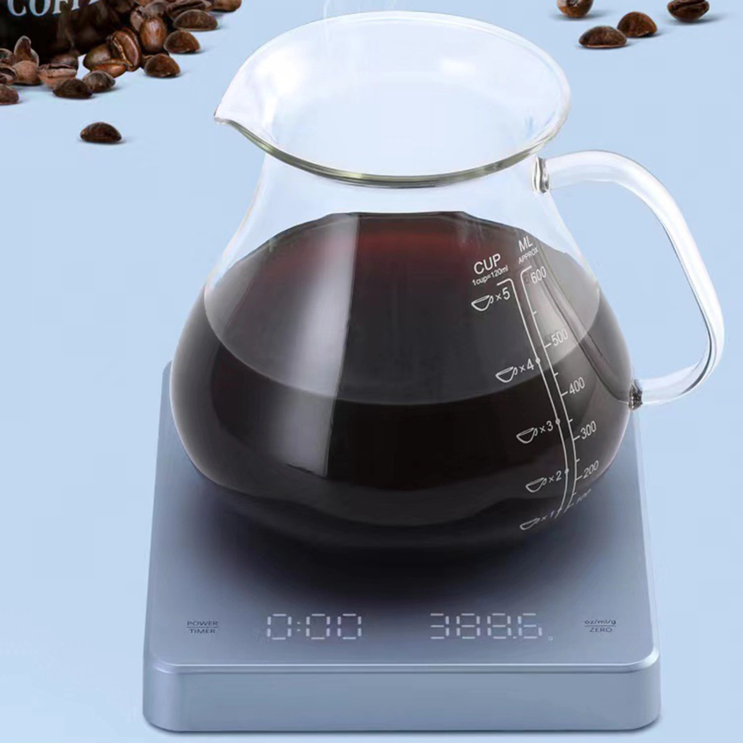 LCD Screen Coffee Scale High Precision Rechargeable Multi-function 3kg Range Electronic Scale Household Supplies