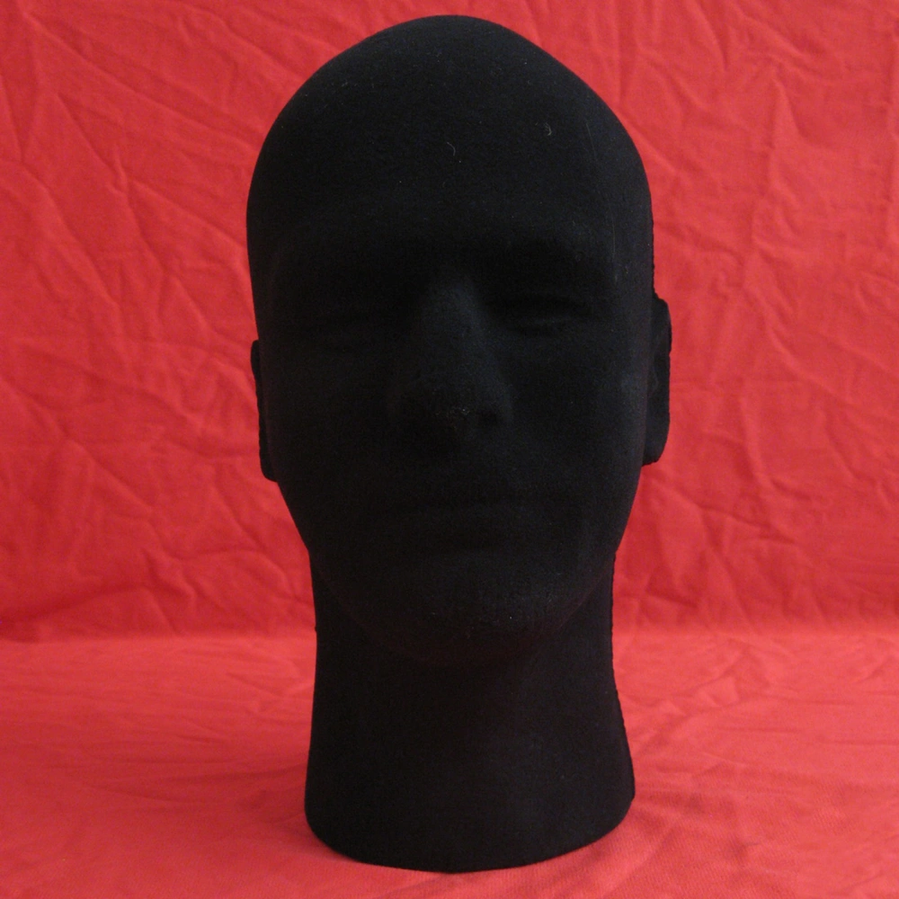 Foam Flocking Black Mold Mannequin Model Head Wig Display Stand for Home