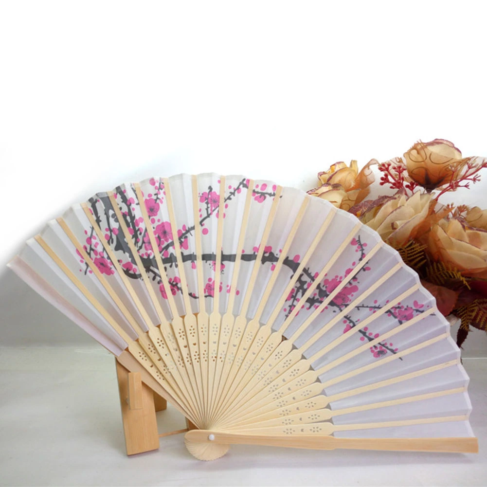 Chinese Traditional Painting Style Plum Blossom Bamboo Folding Hand Fan Gift