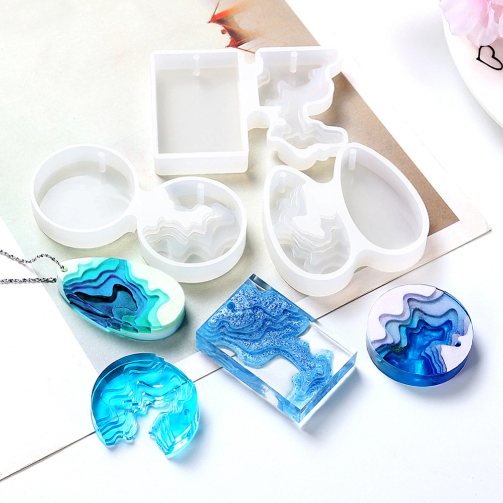 3Pcs Silicone Round Teardrop Mould Resin Casting Jewelry Making DIY Terrace Mold