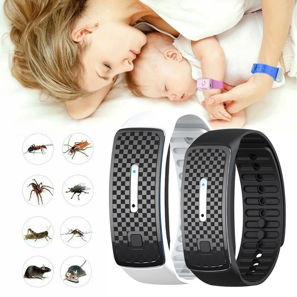 Electric Ultrasonic Mosquito Pest Repellent Watch Bracelet Kids Adult Wristband