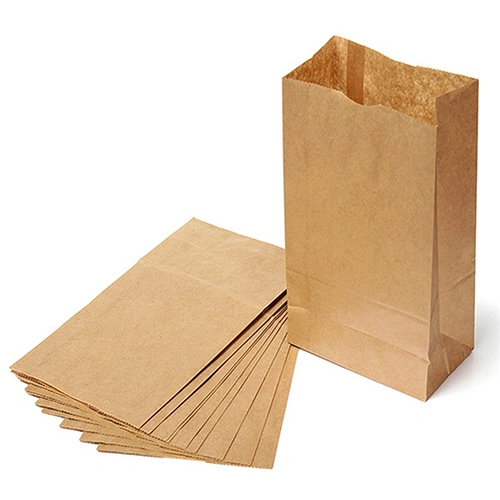 10Pcs Brown Kraft Paper Bags Party Wedding Favors Small Gift Bread Food Bags