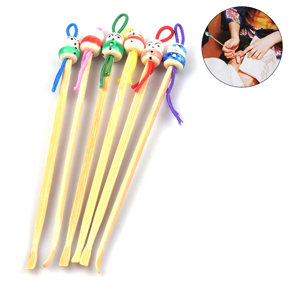 5/10Pcs Bamboo Cute Doll Earpicks Ear Wax Remover Cleaner Health Care Tools