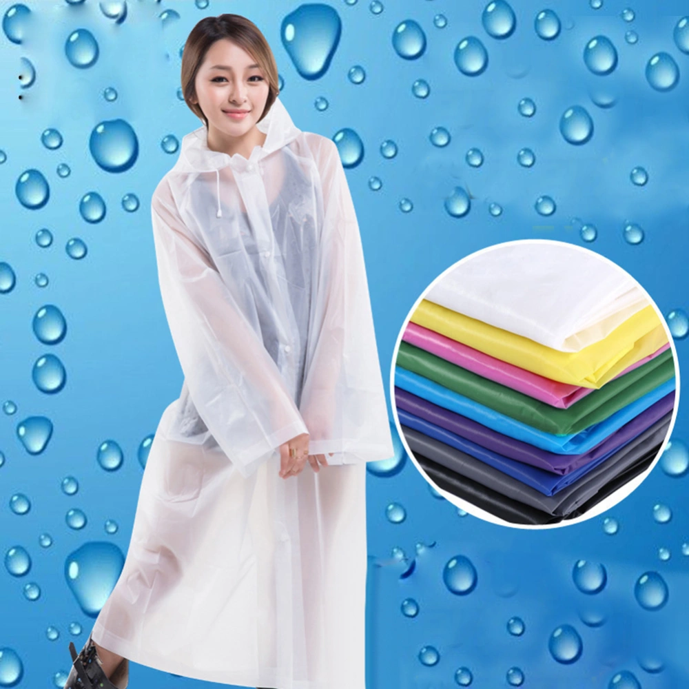 Portable Disposable Unisex Outdoor Sports Hooded Raincoat Poncho Protective Suit