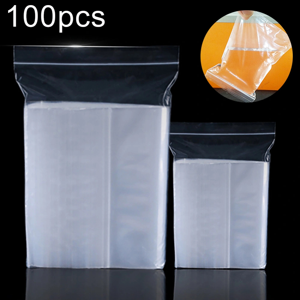 100Pcs Plastic Transparent Reclosable Bags Jewelry Food Snacks Storage Pouch