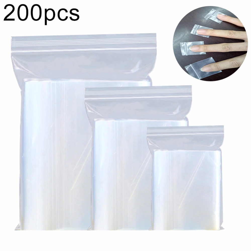 200Pcs Plastic Clear Food Storage Packing Coin Jewelry Reclosable Self Seal Bags