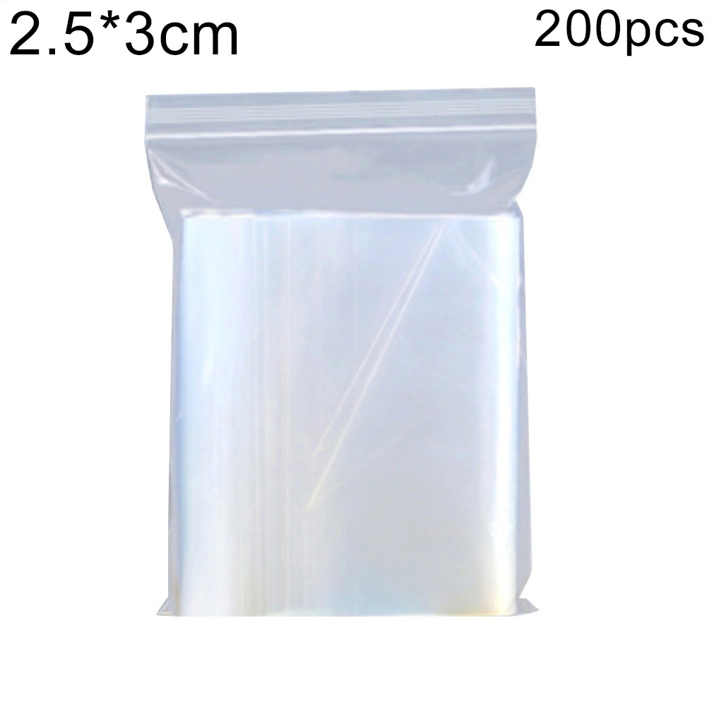 200Pcs Plastic Clear Food Storage Packing Coin Jewelry Reclosable Self Seal Bags