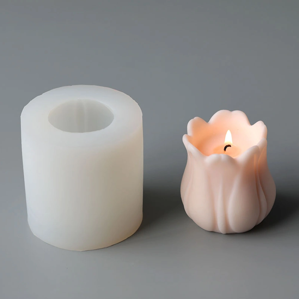 Scented Mold 3D Reusable Tulip Shape Soft Handmade Candle Mold for Party