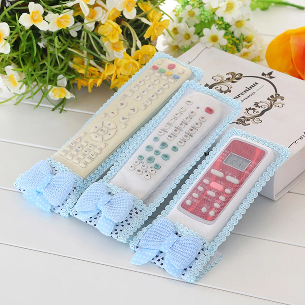 TV Air Conditioner DVD Remote Controller Case Dust Cover Bowknot Protective Bag