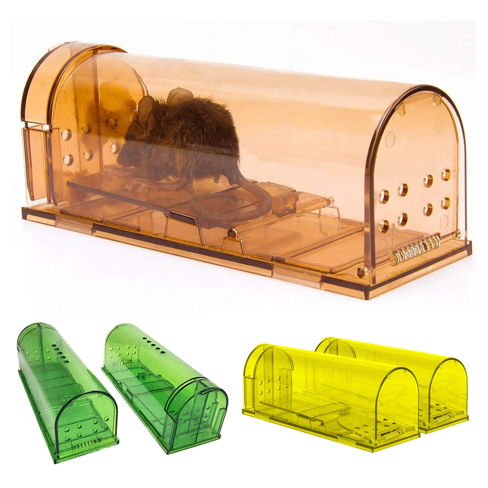 2Pcs Transparent Reusable Mouse Trap Rodent Mice Live Catcher Small Animals Cage