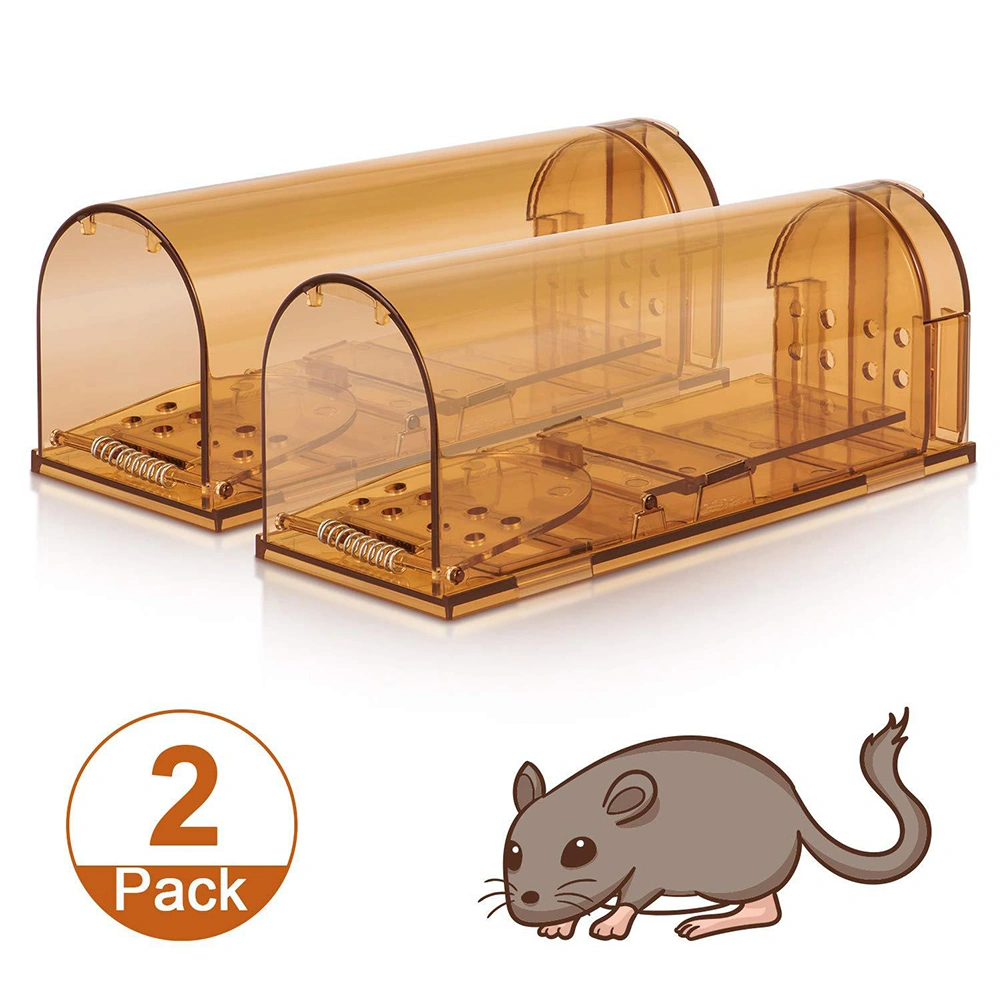 2Pcs Transparent Reusable Mouse Trap Rodent Mice Live Catcher Small Animals Cage