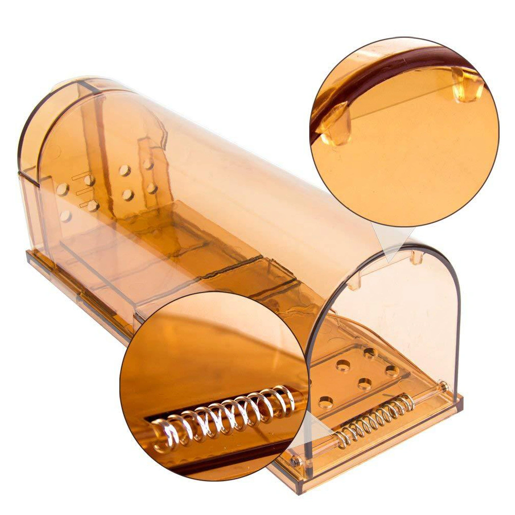 2Pcs Transparent Reusable Mouse Trap Rodent Mice Live Catcher Small Animals Cage
