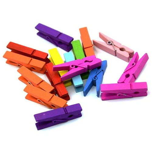 20 Pcs Multi-color Wood Clothespins Wooden Laundry Clothespins Paper Craft Clip