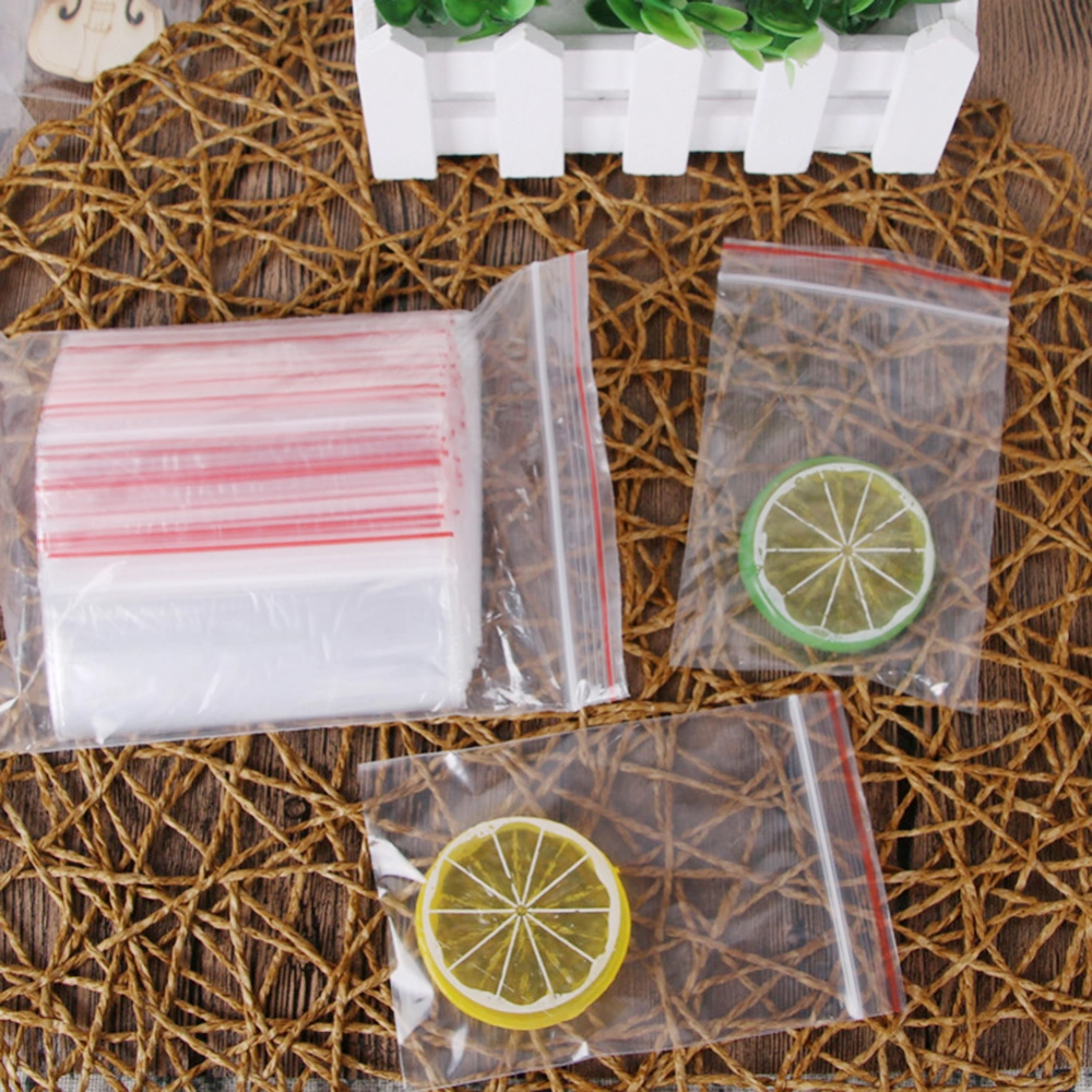 100Pcs Plastic Transparent Reclosable Waterproof Bags Jewelry Food Storage Pouch