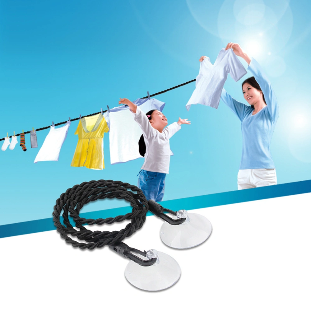 2Pcs Portable Clotheslines High Elasticity Wear Resistant with Suction Cups Reusable Good Load-Bearing Tear-Resistant Clothesline Clothes Drying Ropes for Home