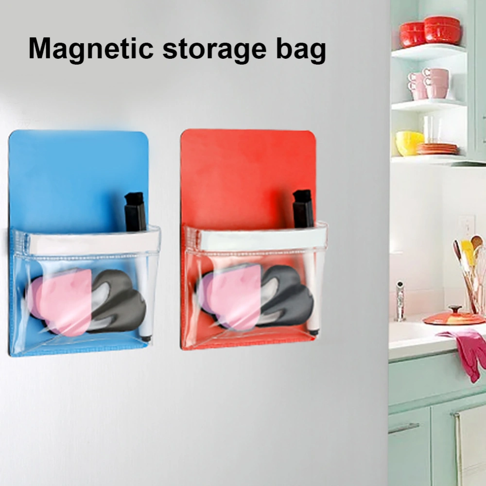 Fridge Whiteboard Magnet Stationery Organizer Holder Clear Tools Storage Pouch