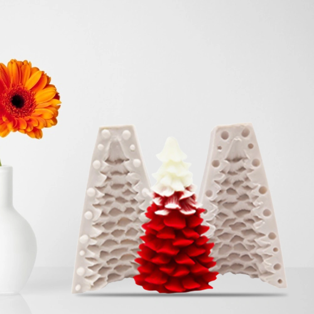 Christmas Tree Shape Candle Mold 3D Silicone Multi-use Portable Scented Mold for Handicraft