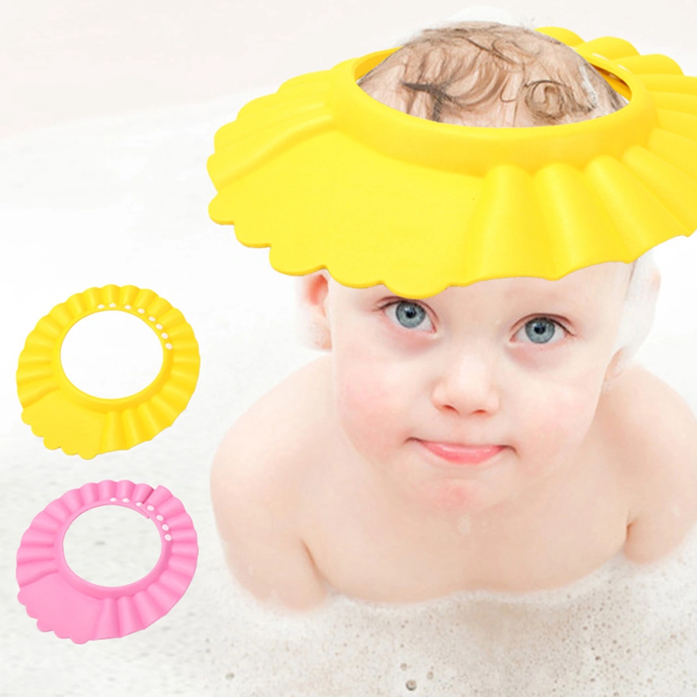 2Pcs Baby Shower Shampoo Cap Waterproof Adjustable Shield Ear Eye Protection Hat