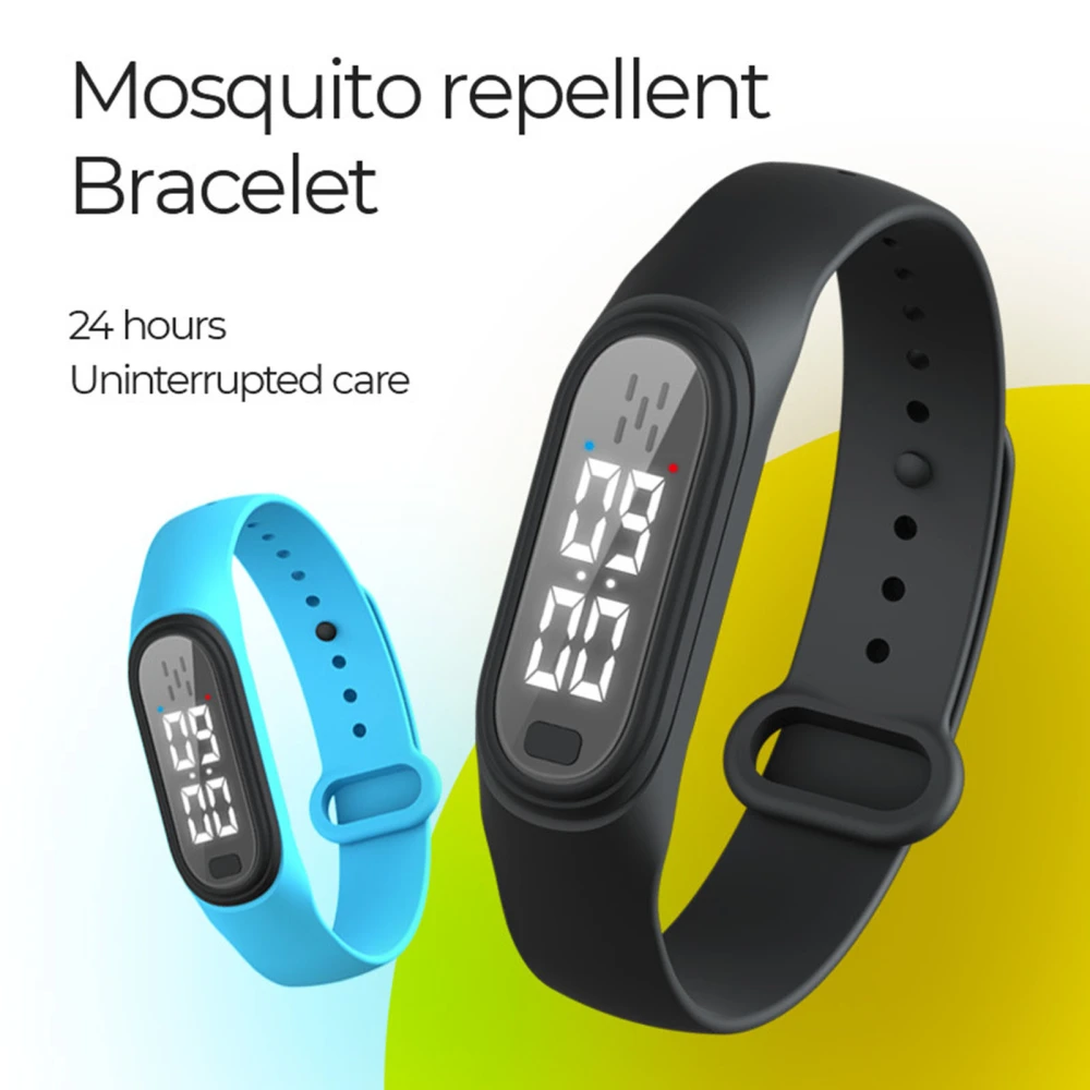 Q2 Mosquito Repellent Bracelet Soft Time Display Portable Anti-mosquito Silicone Wristband for Children