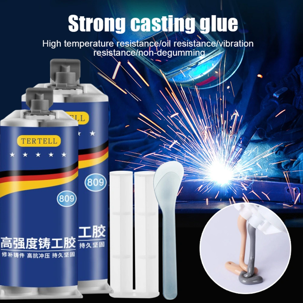 1 Set Metal Cast Iron Glue Anti-corrosion Stamping Resistance Anti-high And Low Temperature Repair Casting Heat Resistant Metal Repair Paste for Industry