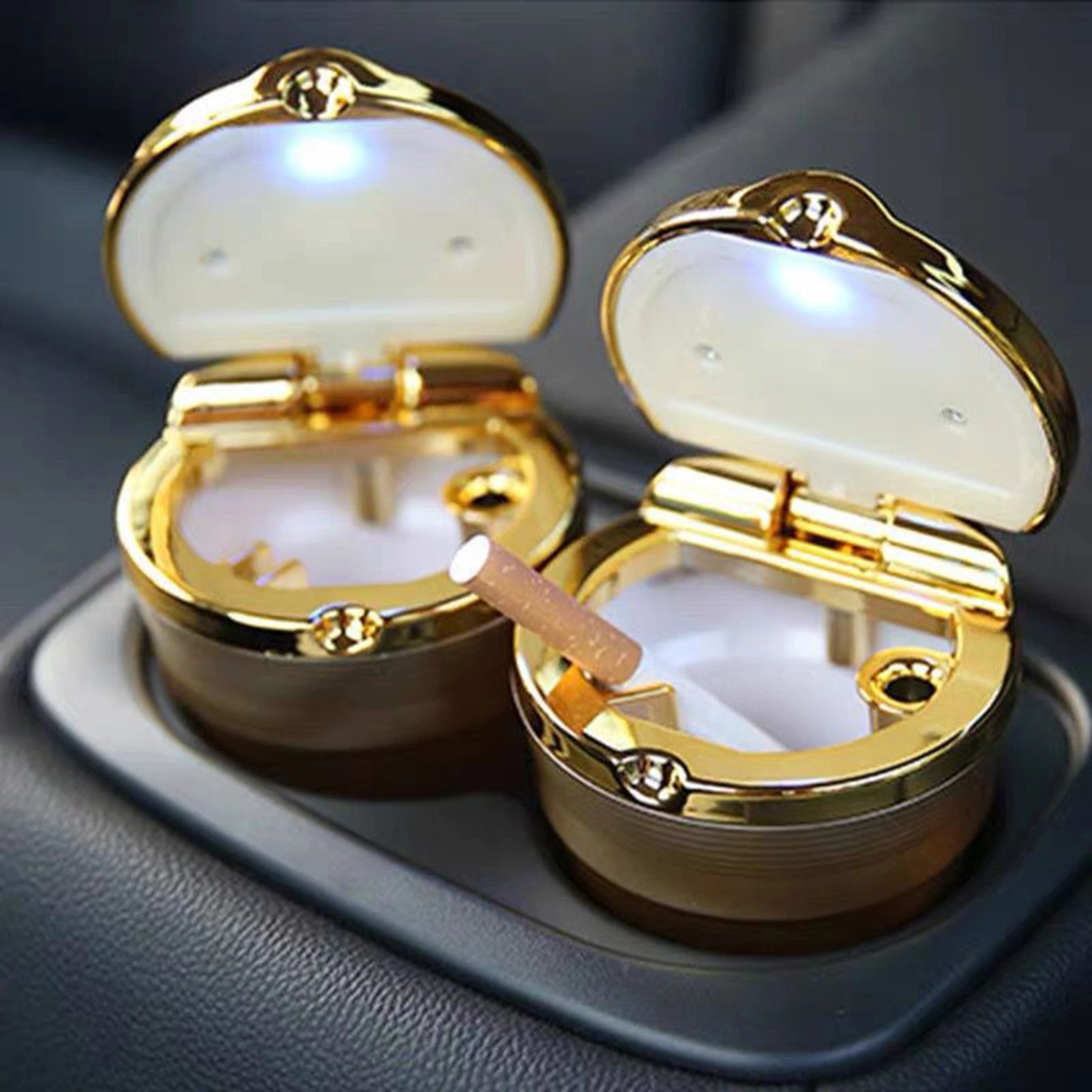 Decorative Car Ashtrays Multi-purpose Plastic Easy to Clean LED Ash Storage Tray for Living Room