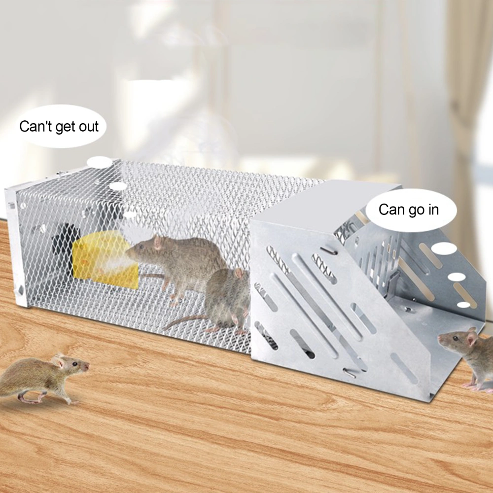 Mouse Trap Sturdy Construction Rust-proof Stainless Steel Multifunctional Rodent Cage Mice Trap Box for Home