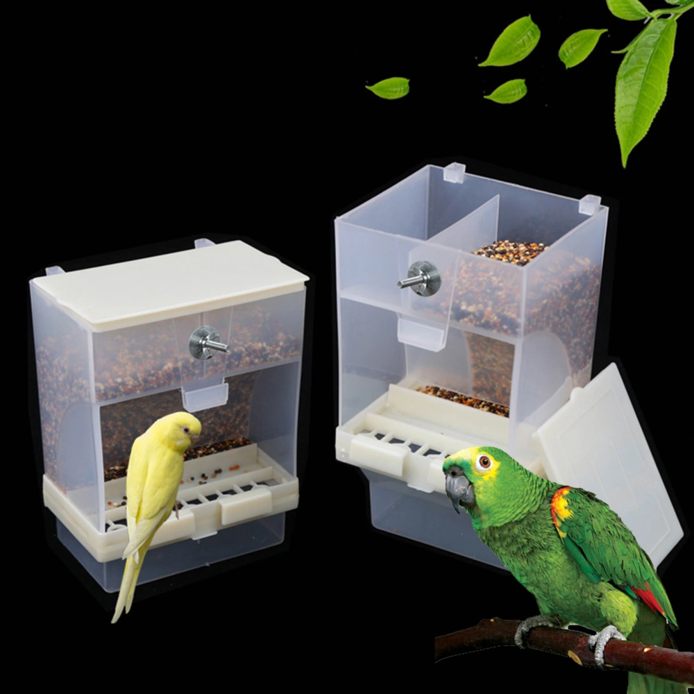 1 Set Bird Feeder Removable Transparent Plastic Parrot Hanging Automatic Feeder Garden Supply