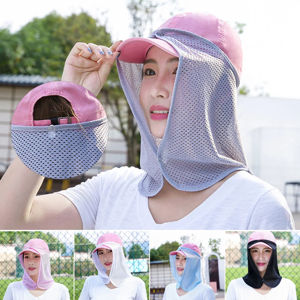 Sunscreen Neck Gaiter Quick Dry Breathable Mesh Hole Button Closure Thin Anti-UV Stretchy Sun Protection Cycling Headgear Outdoors