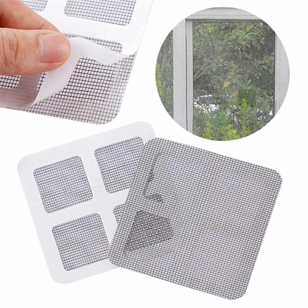 10Pcs Window Screen Patch Strong Adhesive Cuttable Uniform Grid Mending Anti-mosquito Window Screen Repair Sticker Household Supply