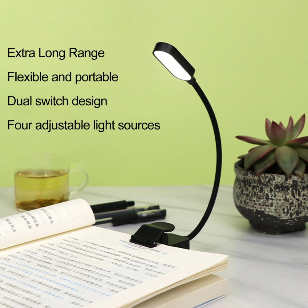 1 Set Reading Lamp USB Charging 500mAh Battery No Flicker Frequency 9 LED Bulbs Rechargeable Book Clip Light Daily Use