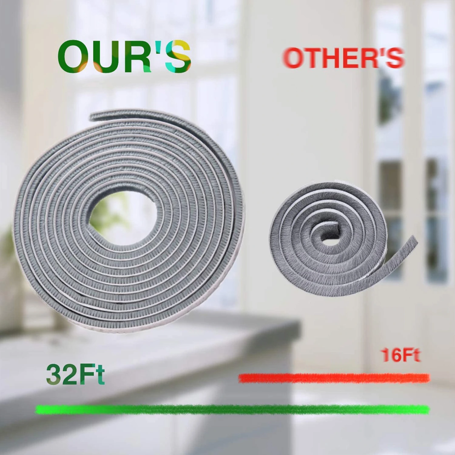 Windshield Strip Mute Strong Sealing Good Stickiness Anti-collision Anti-Static Windproof Fiber Door Window Sealing Strip Household Accessories