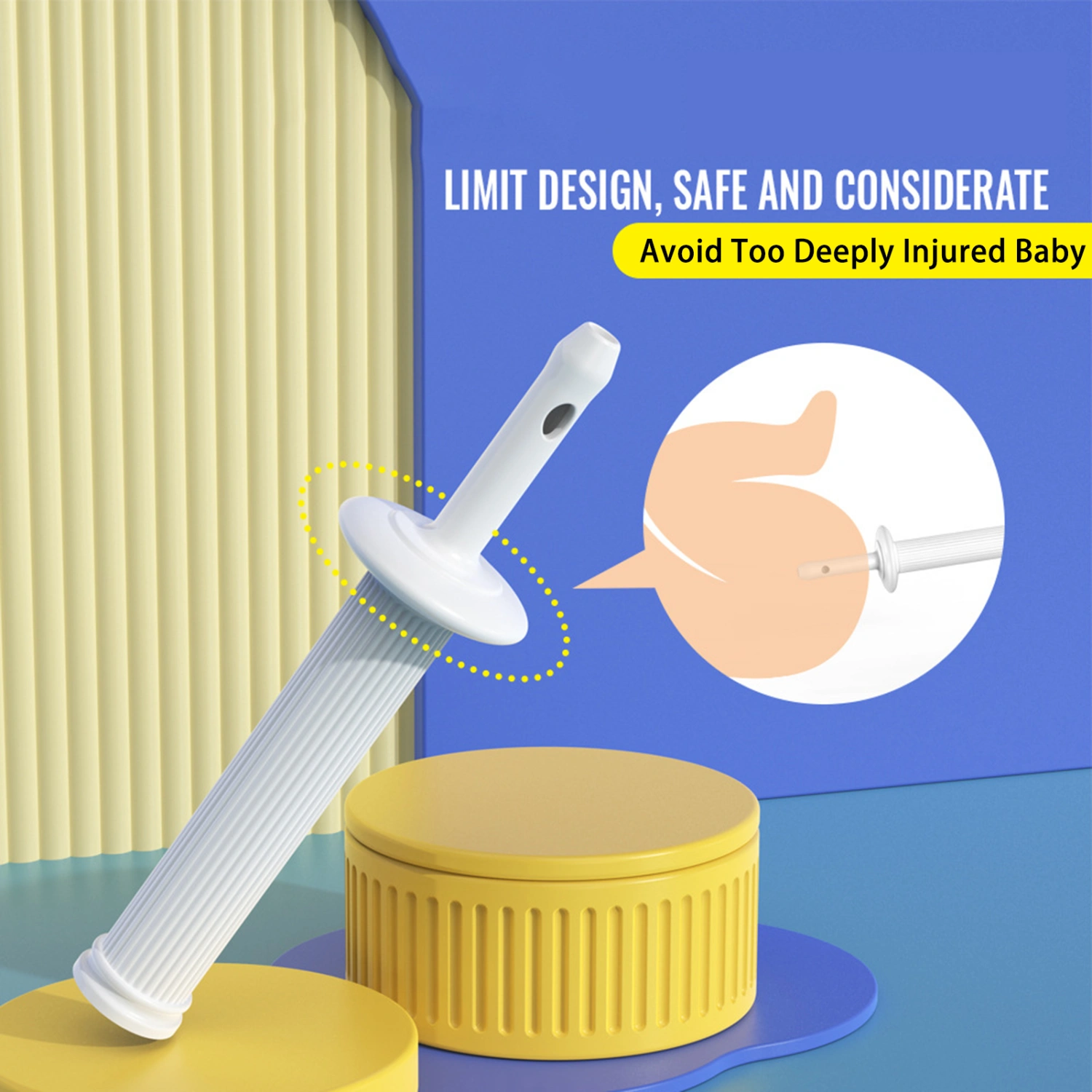 6Pcs Flatulence Release Sticks Food Grade BPA Free Smooth Edge Disposable with Side Hole Relieve Gas TPE Infant Gas Colic Reliever Anti-Colic Sticks Baby Supplies