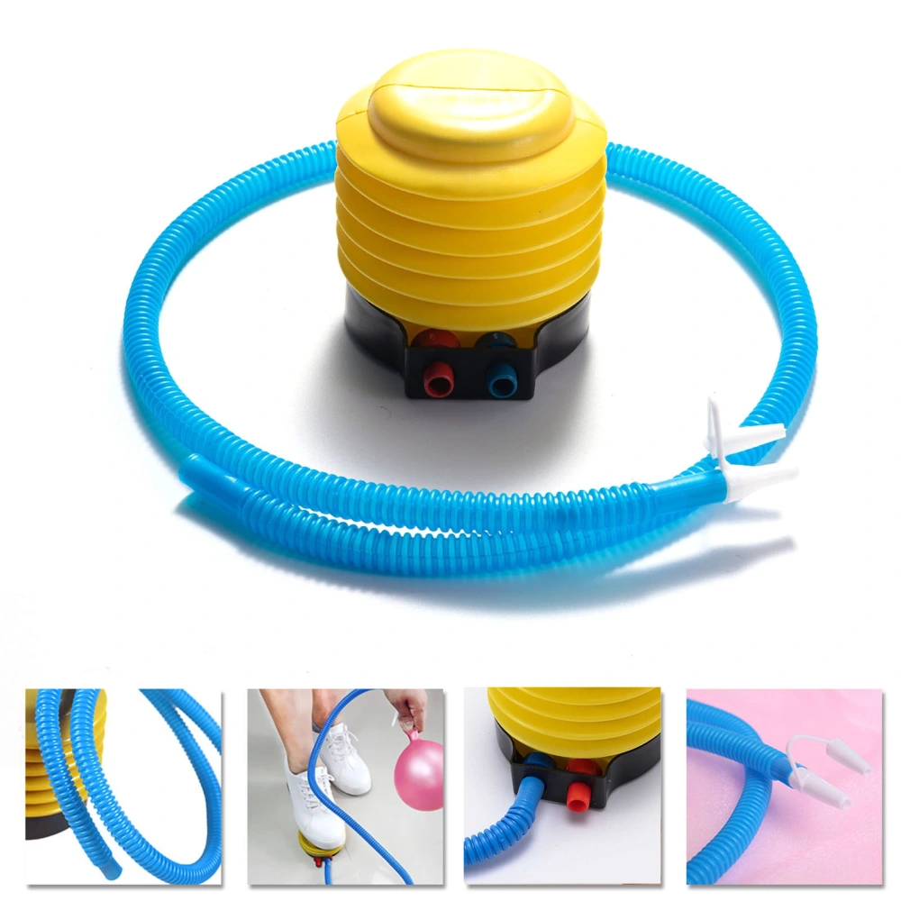 Foot Pump with Connector Tube Dual Nozzle Simple Operation Foot Type Balloon Swimming Ring Inflator Home Supply