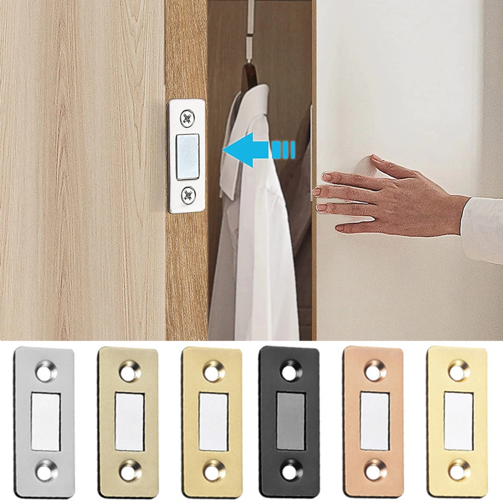 4 Sets Cabinet Latch Punch-free Thin Closure Strong Suction Magnetic Cabinet Connection Anti-deformed Wardrobe Snapper Cabinet Hardware