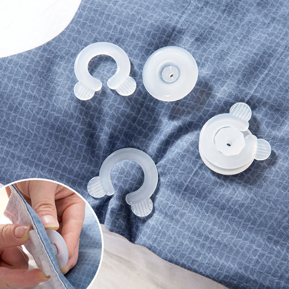 2 Sets Coverlet Clips Needle-free Locking Fasteners Punch-free Fixed Bed Sheet Smooth Edge Bed Sheet Holders for Bedroom