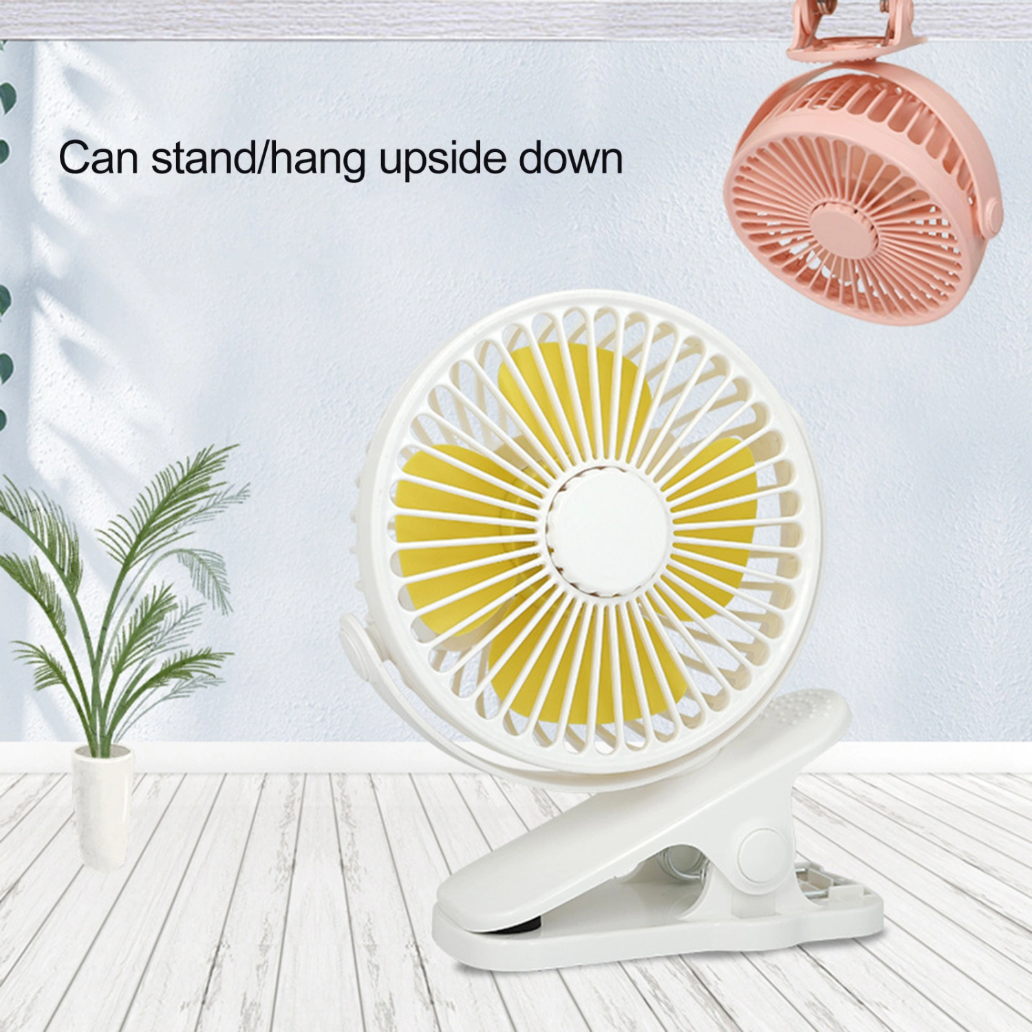 Desktop Fan Clip Type USB Powered/Rechargeable 360 Degree Rotatable Small 3 Speeds Low Noise Large Airflow Mini Fan Home Supplies