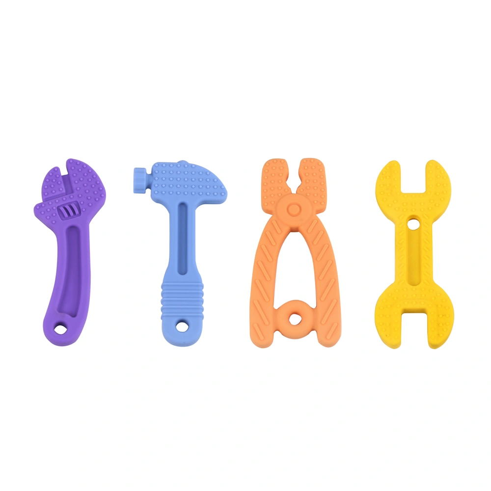 4Pcs/Set Teething Toy Soft Texture Pain Relief Silicone Creative Grasping Soothing Chew Toy for Kids