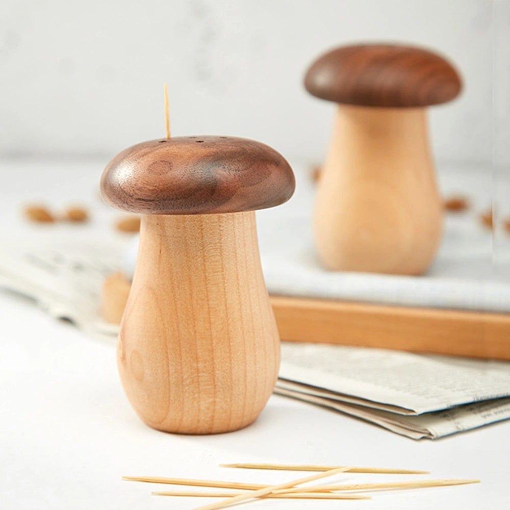 Toothpick Box Simple Operation with Sealing Ring Non-shedding Convenient to Use Large Capacity Mushroom Shape Toothpick Holder Home Supply