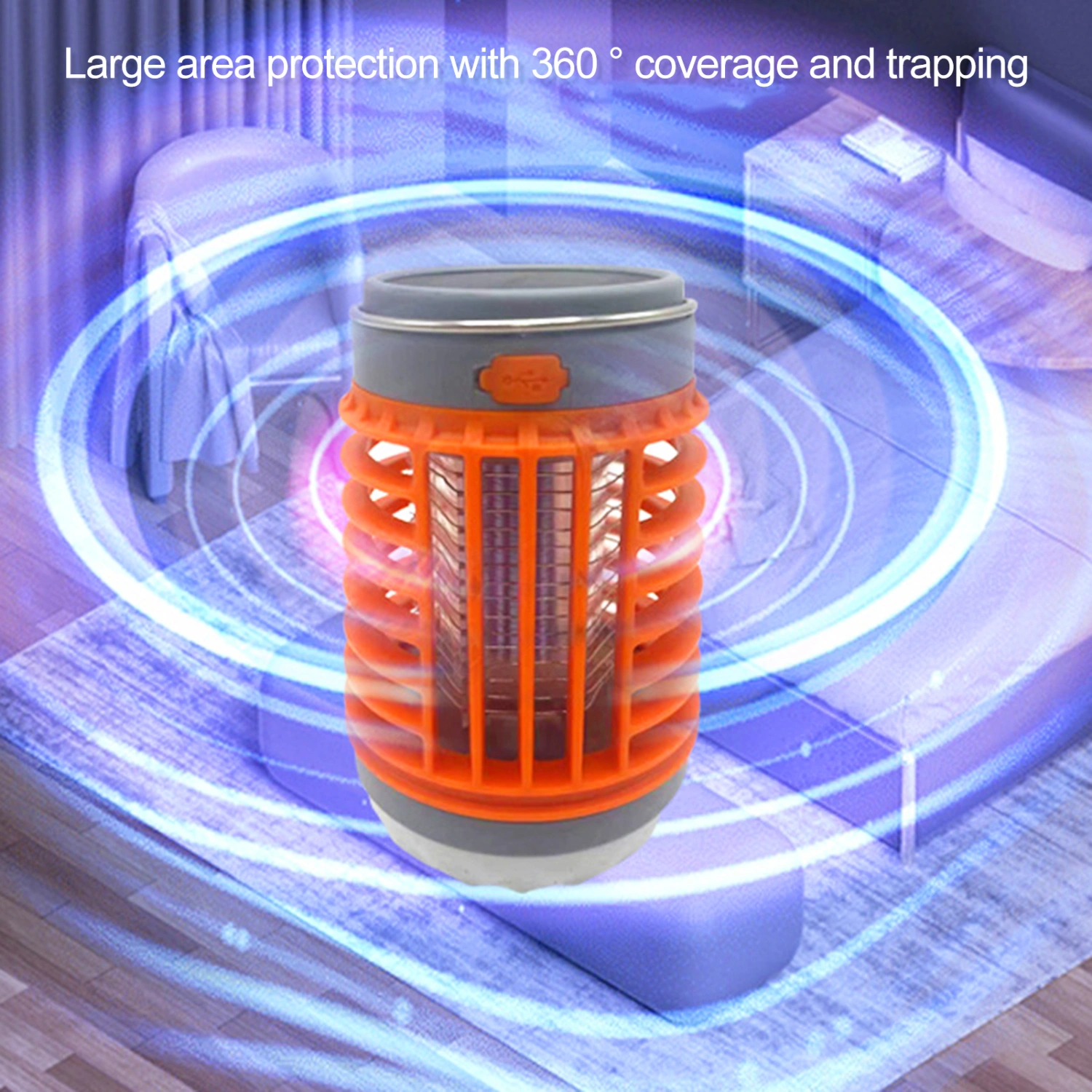 Solar USB Electric Fly Zapper Lamp Portable Indoor/Outdoor Pet Family Friendly Silent Chemical-Free LED UV Fly Trap