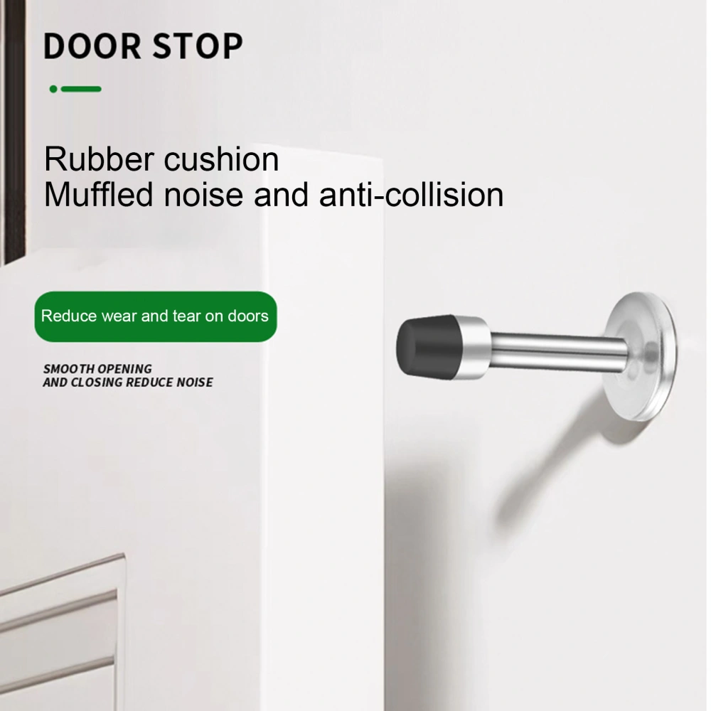 Door Stopper Anti-collision Mute Non-fall Shatterproof Crash Cushioning Anti-rust Stainless Steel High Toughness Door Bumper Home Supply