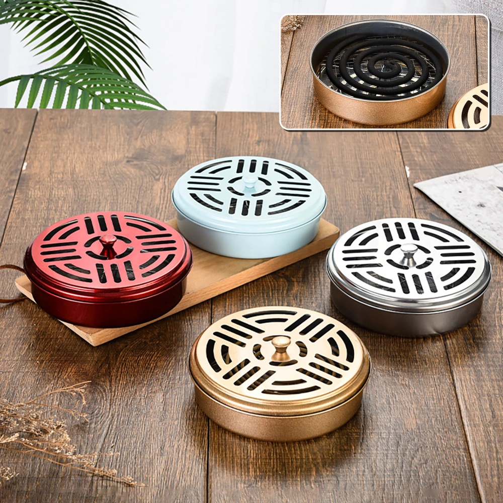 Mosquito Coil Disk Windproof Hollow Design Stable Stainless Steel Mosquito Repellent Box for Home