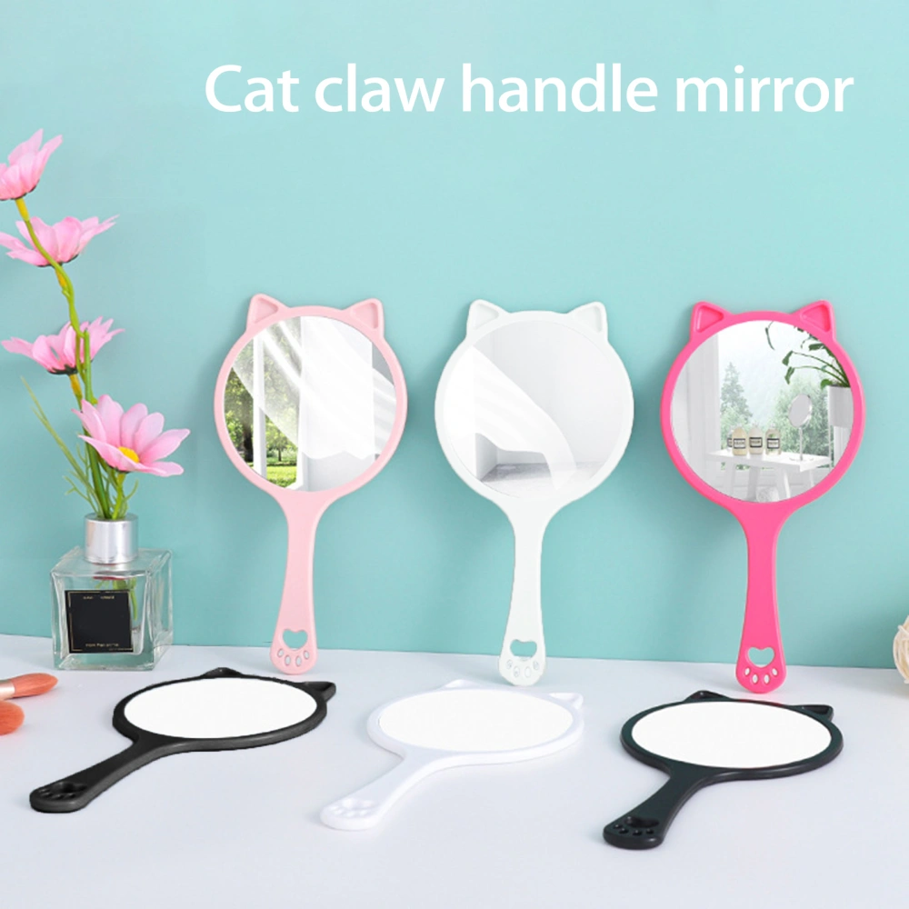 Makeup Mirror Comfortable Grip Cat Paws Design Handheld High Clarity Frosted Texture Make Up Cat Claw Makeup Mirror Daily Life