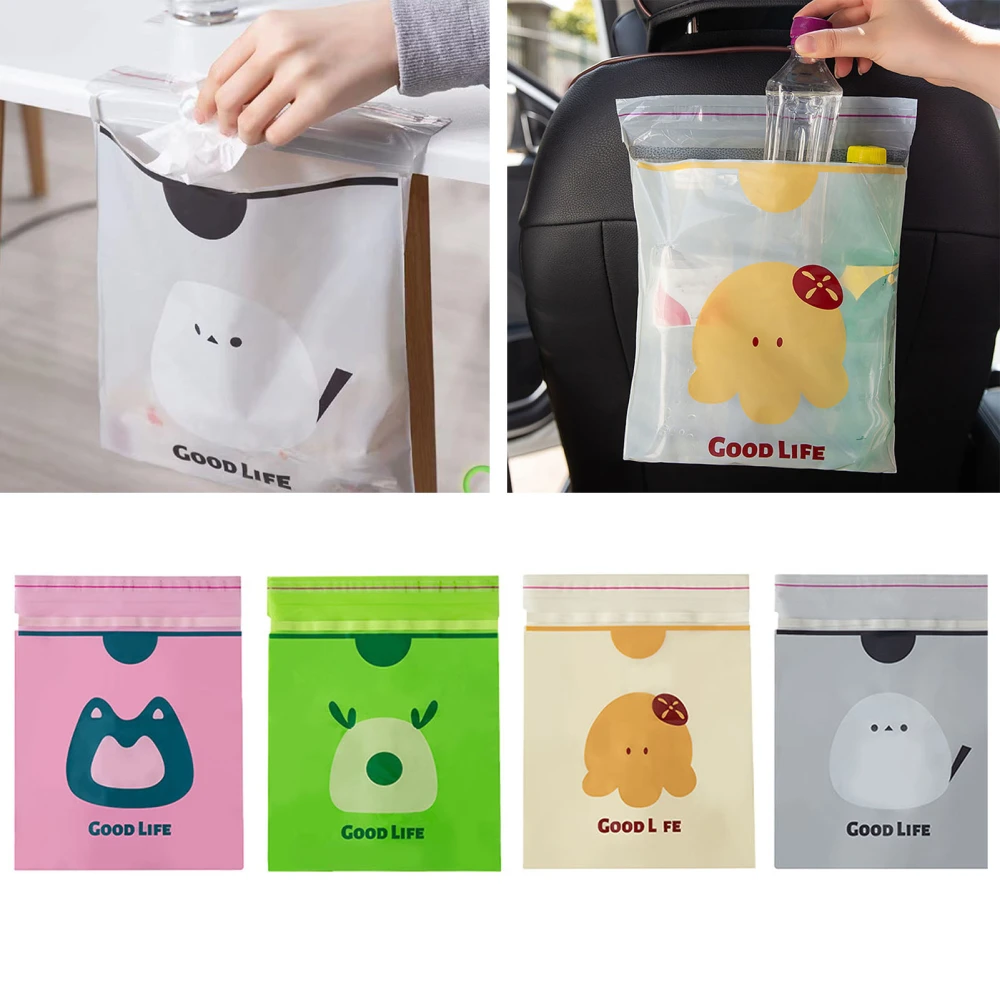 10 Pcs Car Rubbish Storage Bags Sticky Adhesive Disposable Collect Trash Tissue Paper Scraps Storage Bags Car Accessories