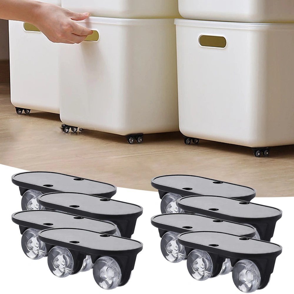 3 Pack Mini Caster Rollers Self Adhesive No Noise Scratches One-way Wheel Precision Ball Bearings Labor Saving 12Pcs Storage Shelf Trash Can Furniture Castors Household Gadgets