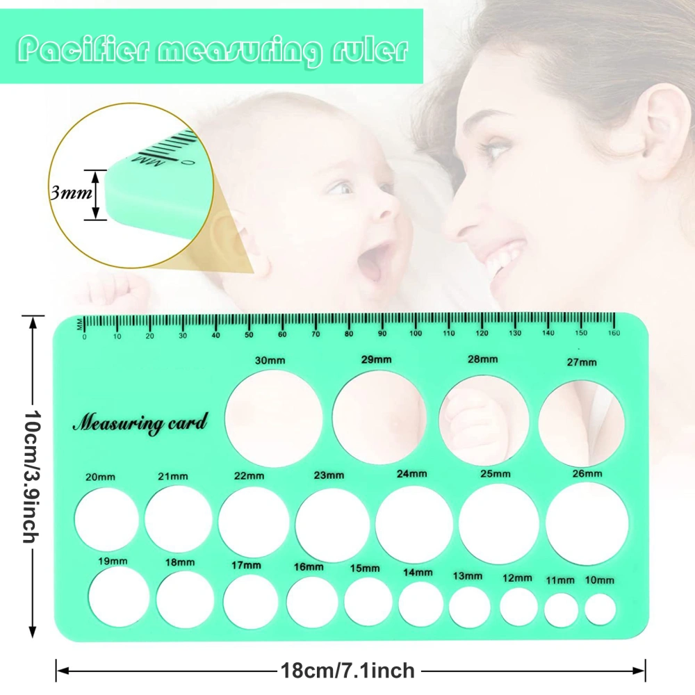 1 Set Nipple Measuring Ruler Double-sided Printing Soft Silicone Nipple Breast Pump Flange Ruler Home Use