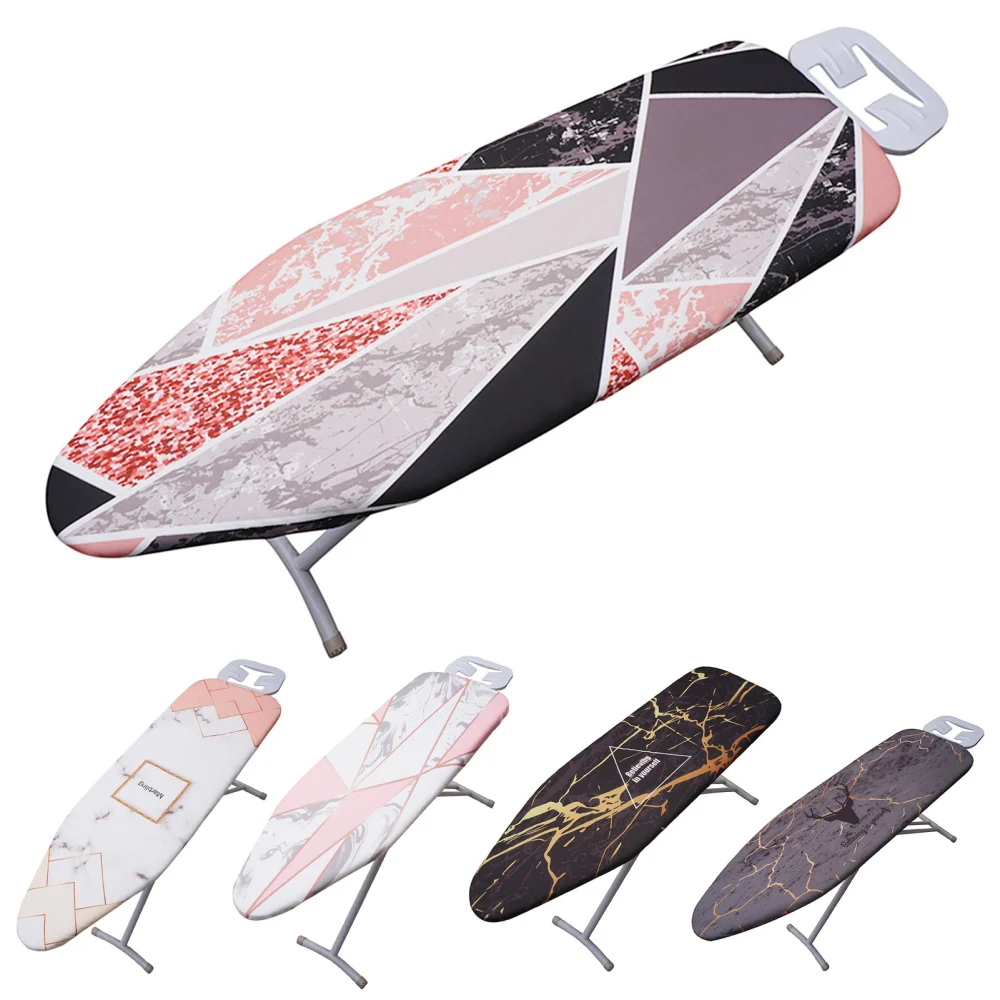 Ironing Board Cover Marble Printed Heat Resistant Non-slip Thick Easy Fit Anti-scalding Colorful Exquisite Ironing Board Protective Guard for Home