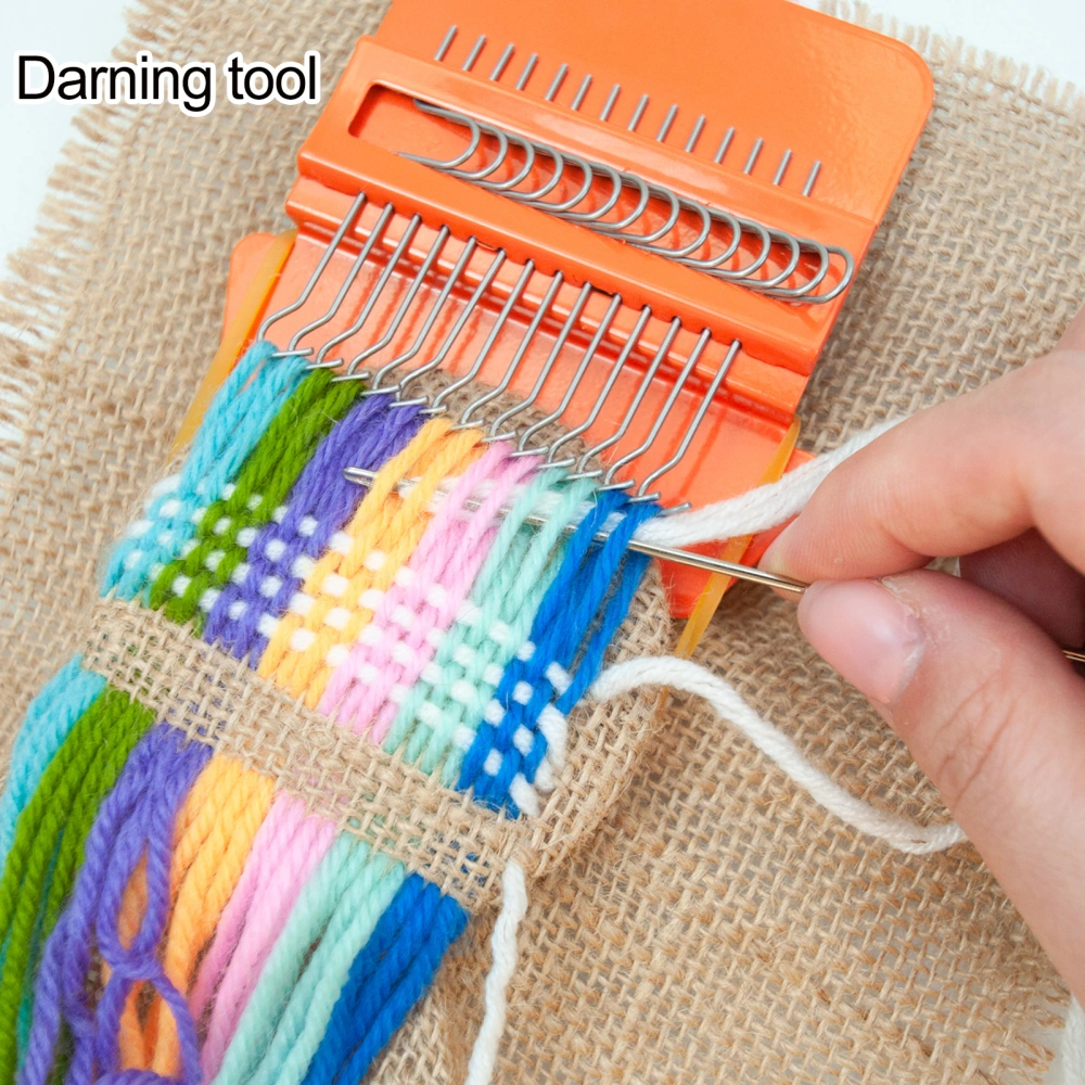  Darning Mini Loom 14 Hooks Machine Quick Easy DIY Repair Tool for Clothes for Design Art Craft Lovers